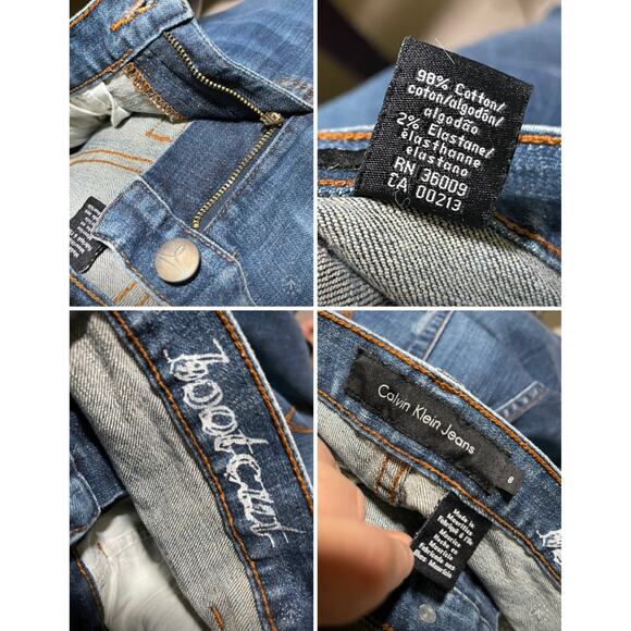 y2k grunge streetwear rodeo western cowgirl Calvin Klein bootcut jeans womens 8 - Picture 10 of 11